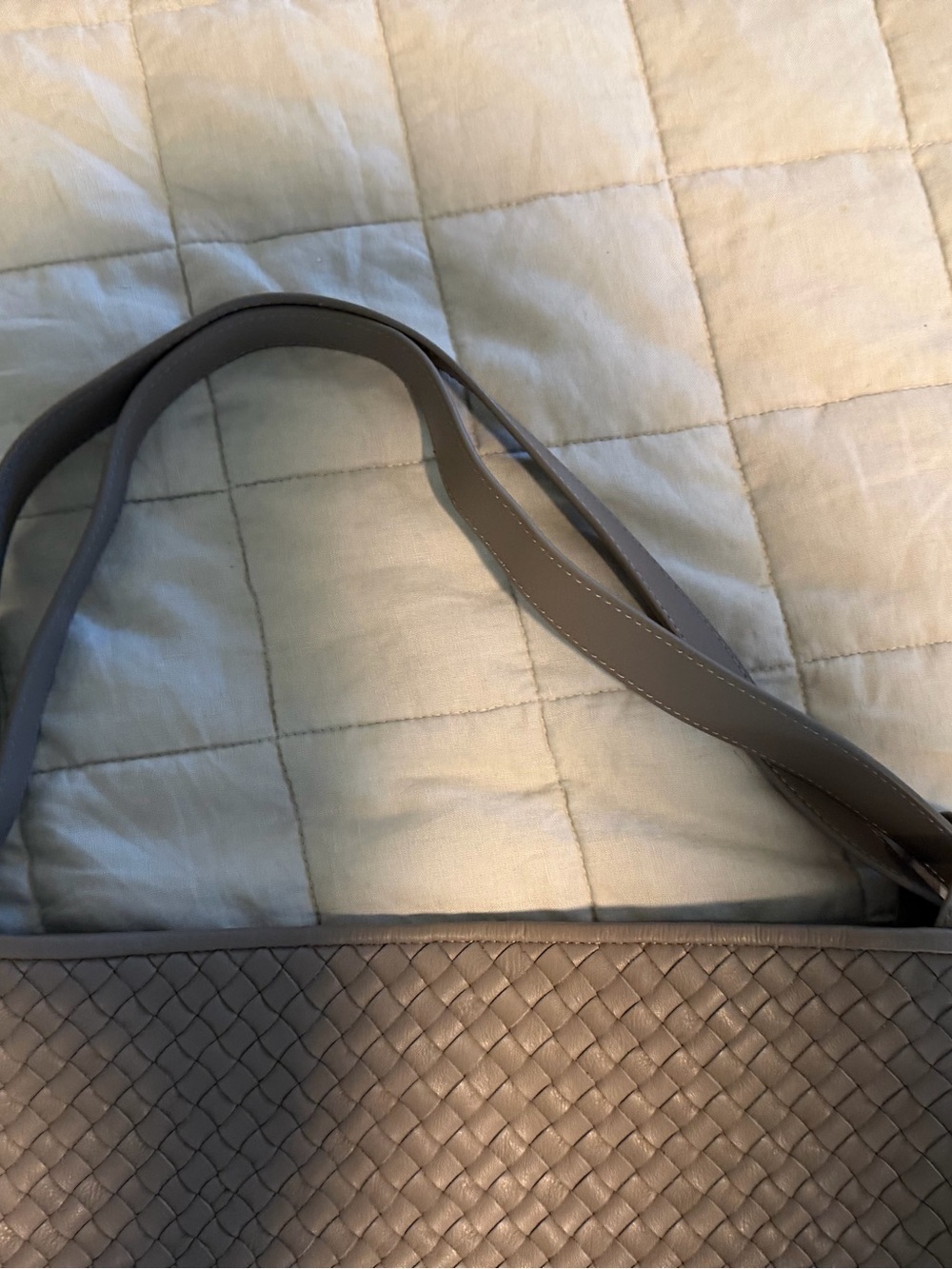 Quince Italian Handwoven Leather Convertible Tote/Backpack in Mink 562 - Picture 2 of 5